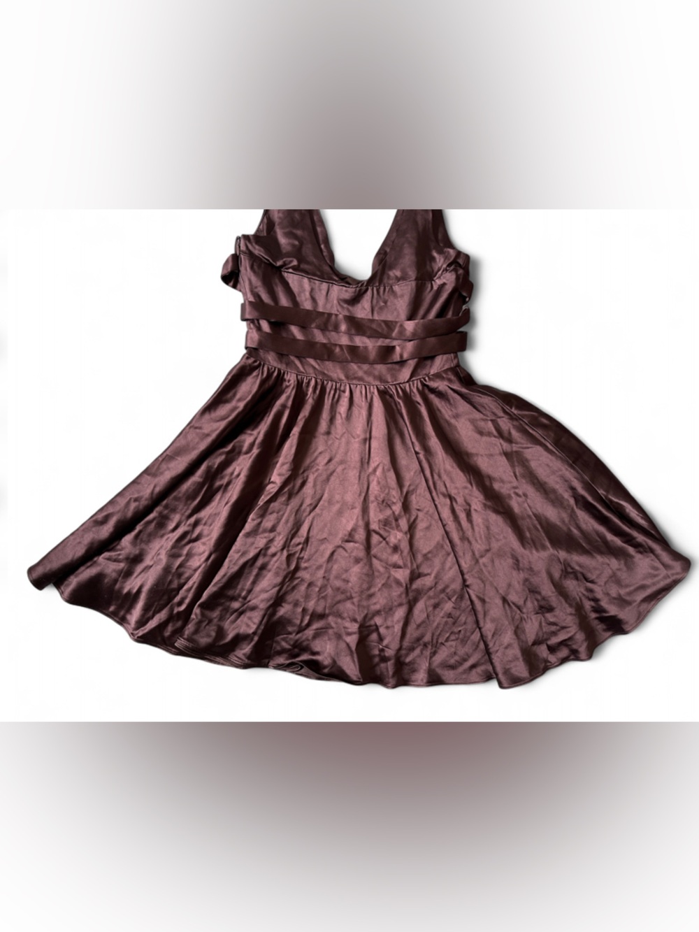 House of CB Shiema Rich Brown Mini Dress Women’s - Size Medium Long - Picture 9 of 13